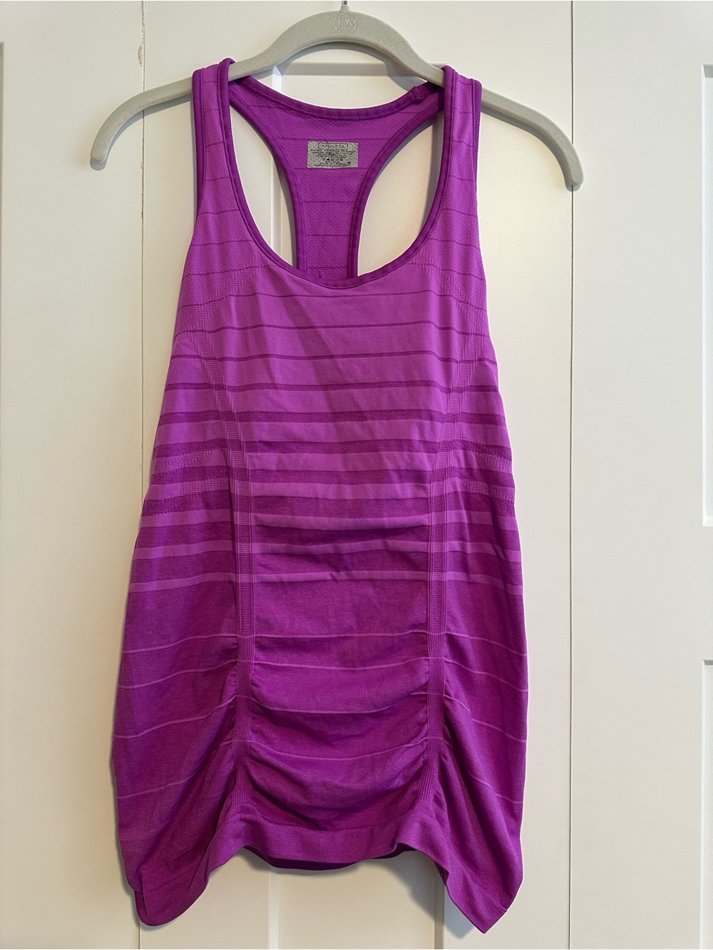 Athleta Magenta Racerback Tank with Ombré Stripes
